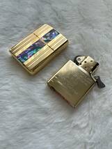 A655 未使用品 ZIPPO ジッポ オイルライター ラインシェル 天然貝 金タンク ライン彫刻 喫煙グッズ ライター ジッポー 箱付き_画像9