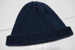 N6565:ROTOTO（ロトト）COTTON ROLL UP BEANIE コットンロールアップビーニー/インディゴ：35