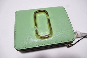 N6566:未使用 MARC JACOBS(マークジェイコブス)ミントマルチ二つ折り財布/黄緑×水色×ベージュ：5