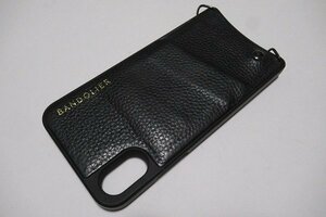 N6569:BANDOLIER（バンドリーヤ）レザーiPhoneケース/黒/iphoneXR,11対応：35