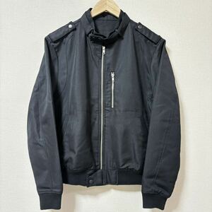 【COMME CA ISM】コムサイズム シングルライダース風ジャケット ブラック 黒 ジップアップ リブ スタンドカラー メンズ サイズL/Y3104 SS