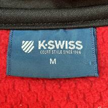【K・SWISS】ケースイス トラックジャケット ネイビー 紺 ロゴ プリント 幾何学模様 裏起毛 ジップアップ 厚手 メンズ サイズM/Y4105 SS_画像8