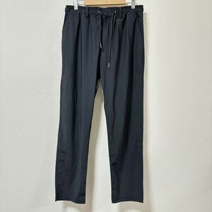 美品◎【NAVY】ネイビー イージーパンツ ブラック 黒 ナイロンパンツ ウエストゴム 薄手 ワンマイルウェア メンズ サイズL/Y4108 SS