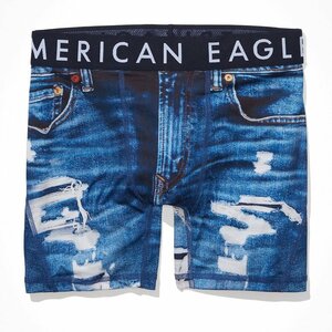 * ラスト2 * AE アメリカンイーグル ボクサーブリーフ トランクス AEO Denim Print 6" Flex Boxer Brief L / Classic Blue *