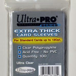 ウルトラプロ(UltraPro) カードスリーブ エクストラシック (厚型カード用/100枚入り) Extra Thick Card Sleeve 新品 送料無料 即決の画像1