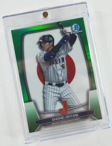 【7】世界99枚限定！大谷翔平 2023 Bowman Chrome カード WBC #WBC-45 Green Refractor（リフラクター）/イチロー・山本由伸・直筆サイン無