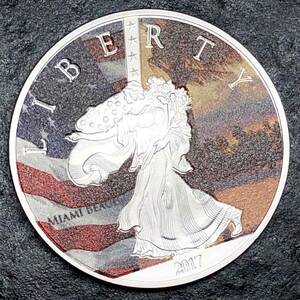 銀貨 貿易銀 硬貨 記念コイン 自由の女神 アメリカ 2017年 絵銭　鷹　コレクション　