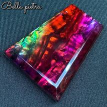 1円スタート！高品質★希少☆アンモライト ルースストーン ダブレット 裸石 宝石 Ammolite オパール化107.05ct 天然 化石 美遊色 一点物242_画像2