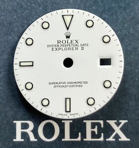 極美品 4針 純正品 16570 エクスプローラー 白 文字盤 ROLEX EXPLORER II white dial cal.3185/3186 ルミノバ luminova ダイヤル 針 hands