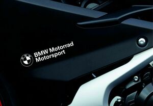 送料無料 即納 新品 / BMW Motorrad Motorsport モトラッド モータースポーツ / ホワイト 白 130mm 2枚 カッティング ステッカー 海外