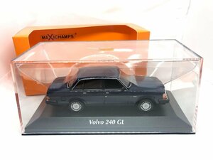 ▼　【マキシチャンプス 1/43 Volvo ボルボ 240GL 1986 ダークブルー】001-02402