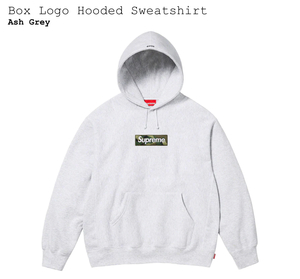 23FW Supreme Box Logo Hooded Sweatshirt Ash Grey Lサイズ シュプリーム ボックスロゴ アッシュ グレー 国内正規品