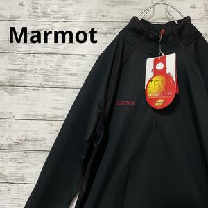  new goods Marmot HEAT NAVI L/S Zip tag attaching black Logo embroidery 