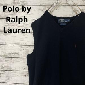 Polo by Ralph Lauren ニットベスト ワンポイント 刺繍 紺