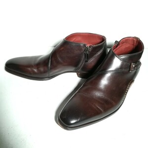 c0091 ★マグナーニ Magnanni★ 16626 オパンケ製法 サイドジップブーツ 38 24.0~24.5cm程度 茶 ドレス 高級革靴 紳士靴 本革