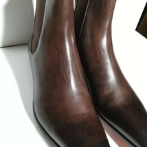 c0086 【新品同様・試着程度】 ★サントーニ Santoni★ サイドゴアブーツ 6 1/2 26.0cm前後 茶 ドレスシューズ ビジネス 高級革靴 紳士靴_画像4