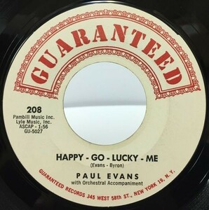 PAUL EVANS/HAPPY GO LUCKY ME シングルレコード