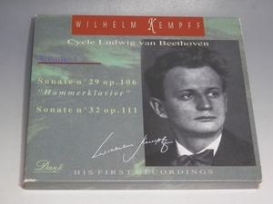 ☆ WILHELM KEMPFF ヴィルヘルム・ケンプ CYCLE BEETHOVEN VOL.1 輸入盤CD DANTE