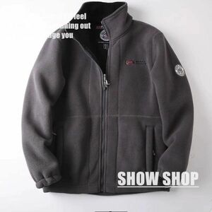 超人気！メンズファッション 新品■EU発 裏ボア 防寒 フリースジャケット ブルゾン アウター 秋冬【SIZE/XXL 】 1028