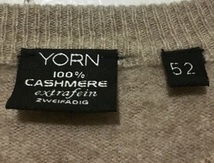 80's 90's ビンテージ☆YORN カシミヤ100% ニットセーター クルーネック 52 茶色 大きいサイズ ビッグサイズ ヨーロッパ古着 ユーロ_画像4