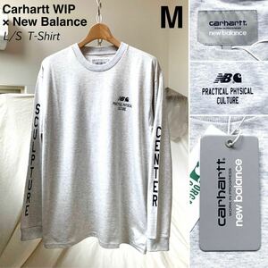 M 新品 ニューバランス New Balance x カーハート Carhartt WIP コラボ ロゴ 長袖 Tシャツ 定1.32万 メンズ 限定 ロンT 送料無料