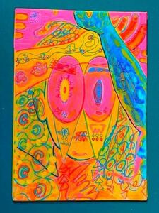 「TOROPIKARUばっさちゃん。」　F0×2サイズ　現代芸術家　ながいらんど　直筆サイン　アート　1点モノ　真作