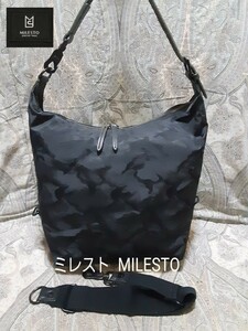 ミレスト MILESTO 本革コンビ/斜め掛けショルダーバッグ