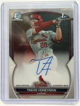 Travis Honeyman Bowman Draft 1st Bowman Chrome オンカードサインルーキーカード MLB 2023_画像1