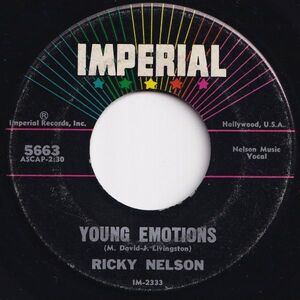 Ricky Nelson Young Emotions / Right By My Side Imperial US 5663 205927 R&B R&R レコード 7インチ 45