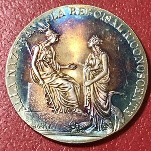 銀貨　1797年　ナポレオン時代　イタリア遠征　イタリア=チザルピーネ共和国　1円銀貨　貿易銀　古銭　硬貨　コイン　