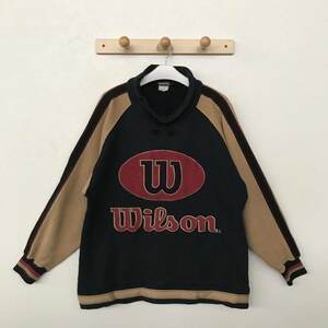 Wilson ウィルソン 90s ヒットユニオン製 BIGロゴ オーバーサイズ ビッグシルエット 裏起毛スウェット 良品 size XL