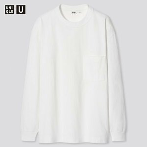 XLサイズ uniqlo u クルーネックＴ 長袖 ユニクロ ロングスリーブ long sleeve ロンティー ロンT シャツ shirt shirts 白 white ホワイト