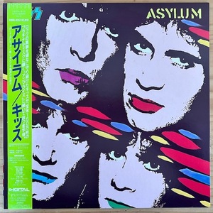 LP■HR/HM/KISS/ASYLUM/POLYSTAR R28R-2003/国内85年ORIG RARE IRON PRINT STICKER/アイロンステッカー付属 OBI/帯 美盤/キッス/アサイラム