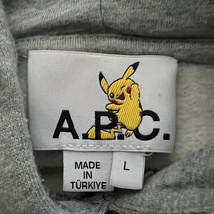 WEAR■2023年AW Pokemon X A.P.C.(アーペーセー) Pikachu HOODIE 人気フーディー MEN’S GREY SIZE L 中古品/ポケモン/ピカチュウ/Nintendo_画像3