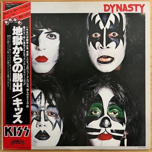 LP■HR/HM/KISS/DYNASTY/CASABLANCA VIP-6678/国内79年ORIG RARE 2nd PRESS 8P BOOKLET/ブックレット RED OBI/帯/キッス/地獄からの脱出