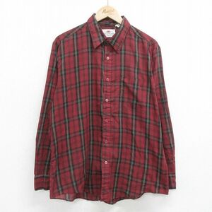 XL/古着 フルーツオブザルーム 長袖 シャツ メンズ 90s エンジ他 チェック 24feb01 中古 トップス