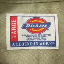 XL/古着 ディッキーズ Dickies 長袖 ワーク シャツ メンズ 銃 ロング丈 ベージュ カーキ 24feb02 中古 トップス_画像4