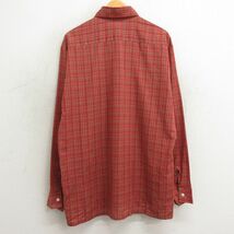 XL/古着 長袖 シャツ メンズ ロング丈 赤他 レッド チェック 24feb05 中古 トップス_画像3