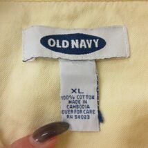 XL/古着 オールドネイビー OLD NAVY 長袖 ブランド シャツ メンズ 00s 大きいサイズ コットン ボタンダウン 薄黄 イエロー 24feb07 中古 ト_画像3