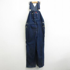 W41/古着 ディッキーズ Dickies オーバーオール メンズ コットン 紺 ネイビー デニム 24feb08 中古 ボトムス