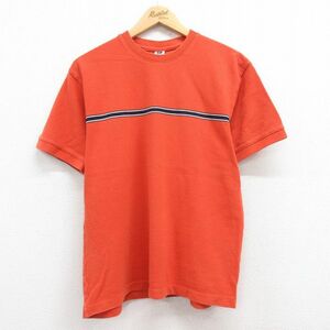 L/Используемая одежда Gap Gap с коротким рукавом винтаж T -Fork Men's 00S Kanoko Cotton Crew Neck Orange и т. Д.