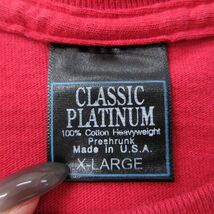 XL/古着 半袖 ビンテージ Tシャツ メンズ 90s UnionCard 歯車 胸ポケット付き 大きいサイズ コットン クルーネック 赤 レッド 24feb09 中古_画像5