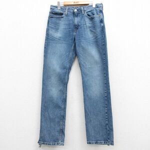 W34/古着 リーバイス Levis 514 ジーンズ メンズ ヒゲ 紺 ネイビー デニム 24feb10 中古 ボトムス ジーパン Gパン ロング パンツ