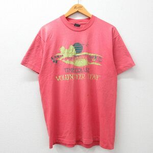 XL/古着 スクリーンスターズ 半袖 ビンテージ Tシャツ メンズ 80s ティンバーレイク ヨット クルーネック ピンク系 24feb10 中古