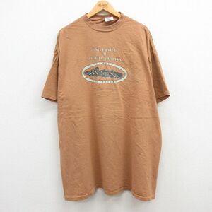 XL/古着 オニータ ONEITA 半袖 ビンテージ Tシャツ メンズ 90s サウスカロライナ 大学 大きいサイズ ロング丈 コットン クルーネック 茶 ブ