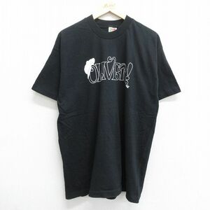 XL/古着 フルーツオブザルーム 半袖 ビンテージ Tシャツ メンズ 90s OLIVER コットン クルーネック 黒 ブラック 24feb12 中古