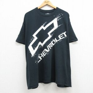 XL/古着 半袖 Tシャツ メンズ シボレー 大きいサイズ コットン クルーネック 紺 ネイビー 24feb12 中古