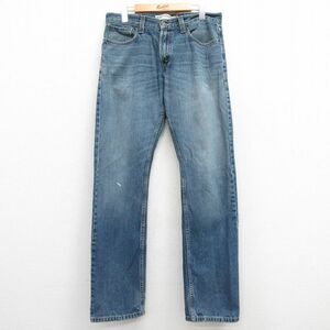 W33/古着 リーバイス Levis 514 ジーンズ メンズ ヒゲ コットン 紺 ネイビー デニム 24feb12 中古 ボトムス ジーパン Gパン ロング パンツ