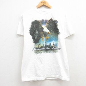 M/古着 半袖 ビンテージ Tシャツ メンズ 00s ワシ ビル コットン クルーネック 白 ホワイト 24feb13 中古