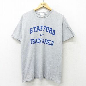 L/古着 ナイキ NIKE 半袖 ビンテージ Tシャツ メンズ 00s STAFFORD クルーネック グレー 霜降り 24feb13 中古